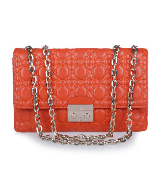 Christian Dior Chain Lambskin Bag in Orange