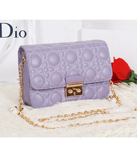 Christian Dior Lavender Purple Original Lambskin Leather Mini Shoulder Bag With Golden Chain