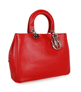 Christian Dior Medium Diorissimo Bag In Red Leather