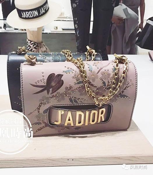 Christian Dior Nude Pink Original Leather Flower Printed Chains Bag