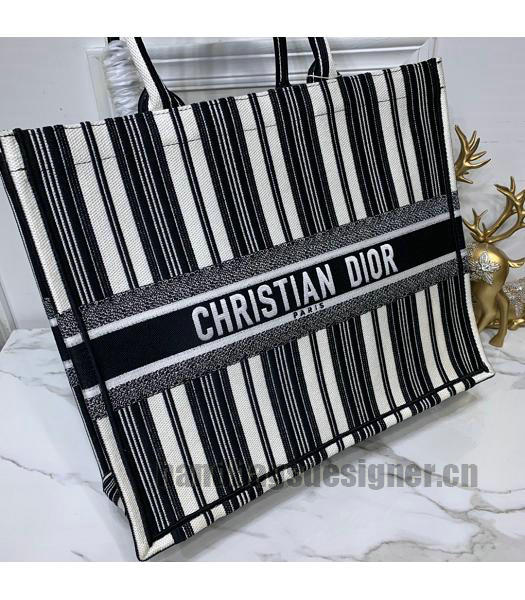 Christian Dior Original Bayadere Large Book Tote Bag Black-6