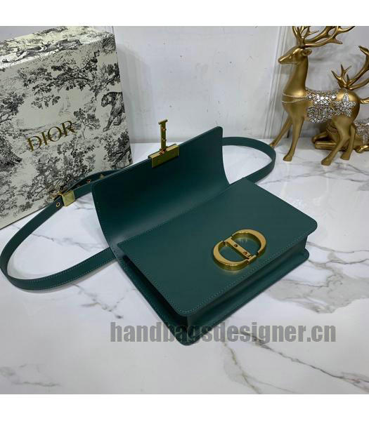 Christian Dior Original Calfskin 30 Montaigne Flap Bag Dark Green-5