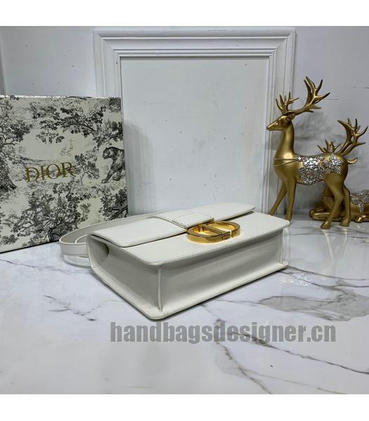 Christian Dior Original Calfskin 30 Montaigne Flap Bag White-7