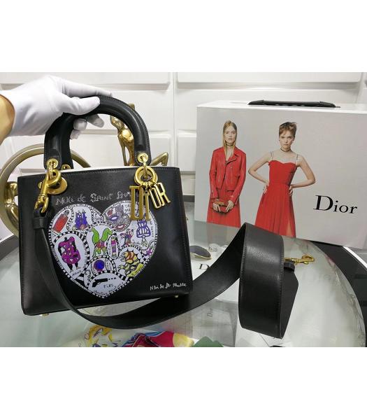 Christian Dior Original Calfskin Lady Tote Bag Black