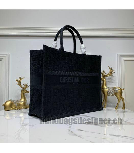 Christian Dior Original Canvas Large Book Tote Bag Black-2