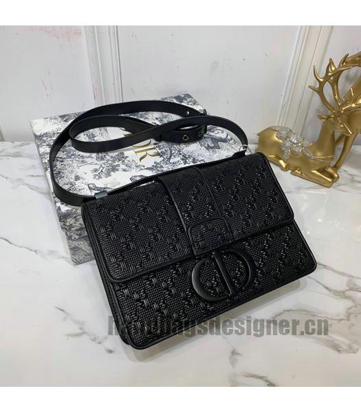 Christian Dior Original Embossing 30 Montaigne Flap Bag Black Logo-3