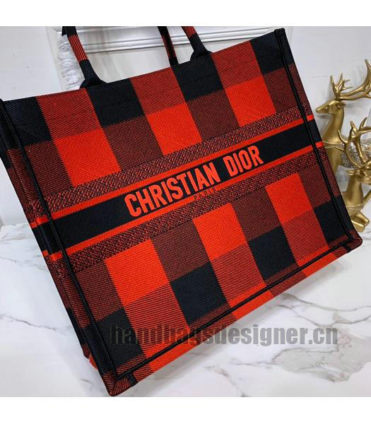 Christian Dior Original Large Book Tote Bag Red-4