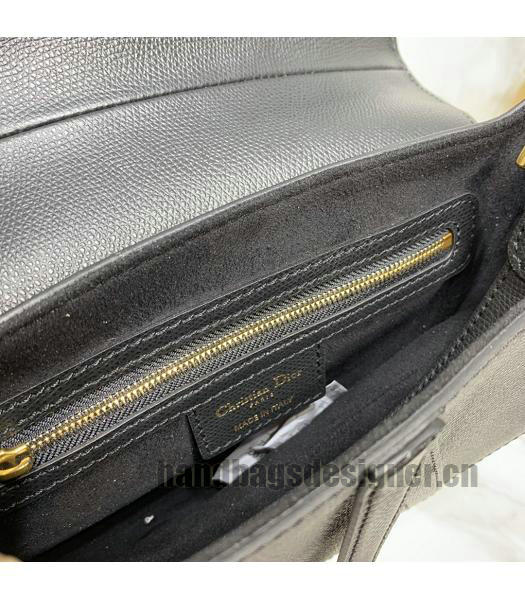 Christian Dior Original Leather Palmprint Saddle Bag Black-6
