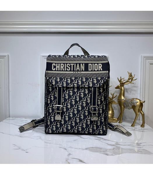 Christian Dior Original Oblique Camp Backpack Blue
