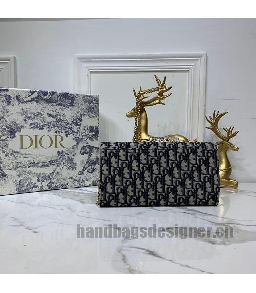 Christian Dior Original Oblique Clutch Chains Bag Black-1