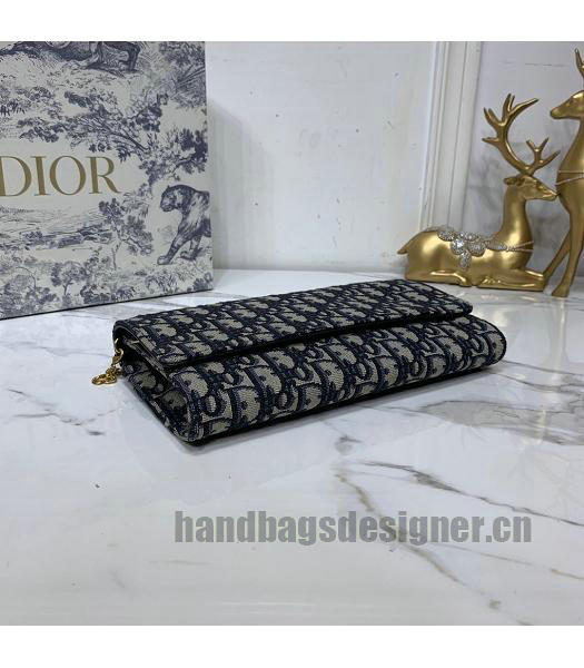 Christian Dior Original Oblique Clutch Chains Bag Black-2