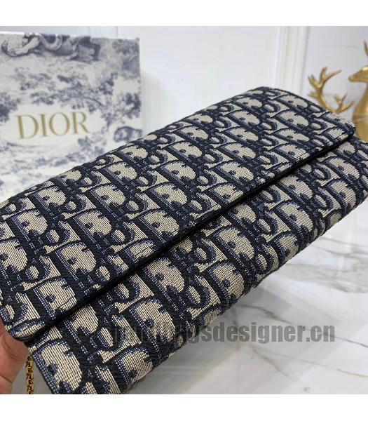 Christian Dior Original Oblique Clutch Chains Bag Black-3