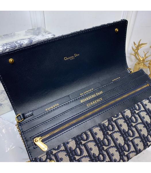 Christian Dior Original Oblique Clutch Chains Bag Black-8
