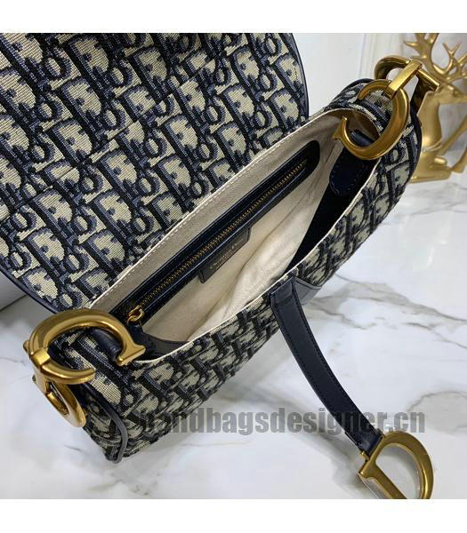 Christian Dior Original Oblique Saddle Bag Blue-5