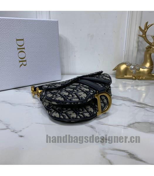 Christian Dior Original Oblique Saddle Small Bag Blue-7