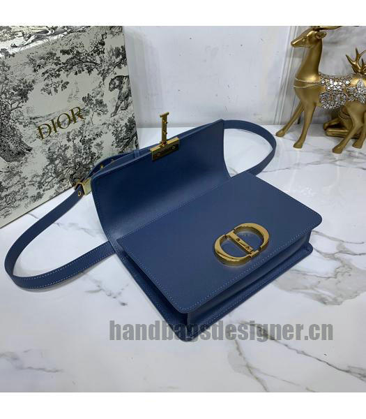 Christian Dior Original Palmprint 30 Montaigne Flap Bag Blue-5