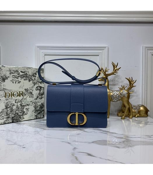 Christian Dior Original Palmprint 30 Montaigne Flap Bag Blue