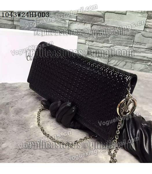 Christian Dior Pearl Black Leather Chains Small Bag-2