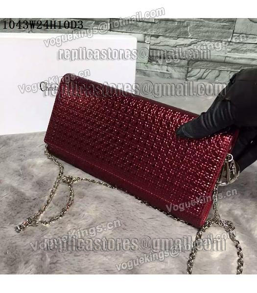 Christian Dior Pearl Red Leather Chains Small Bag-2