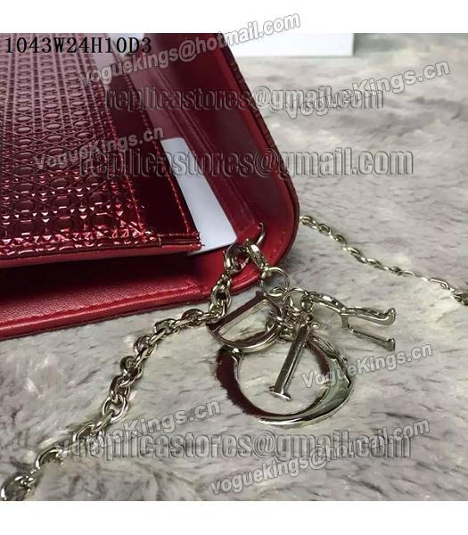 Christian Dior Pearl Red Leather Chains Small Bag-6