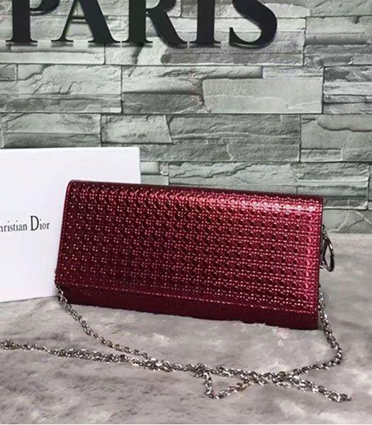Christian Dior Pearl Red Leather Chains Small Bag