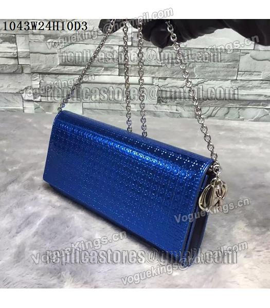 Christian Dior Pearl Sapphire Blue Leather Chains Small Bag-1