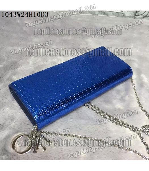 Christian Dior Pearl Sapphire Blue Leather Chains Small Bag-6