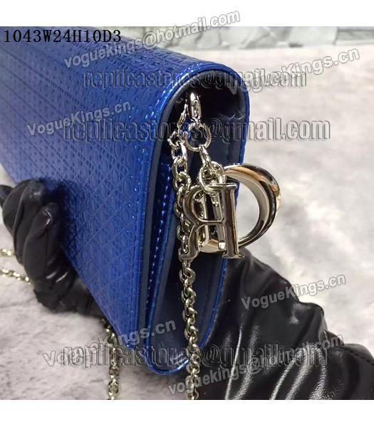 Christian Dior Pearl Sapphire Blue Leather Chains Small Bag-7