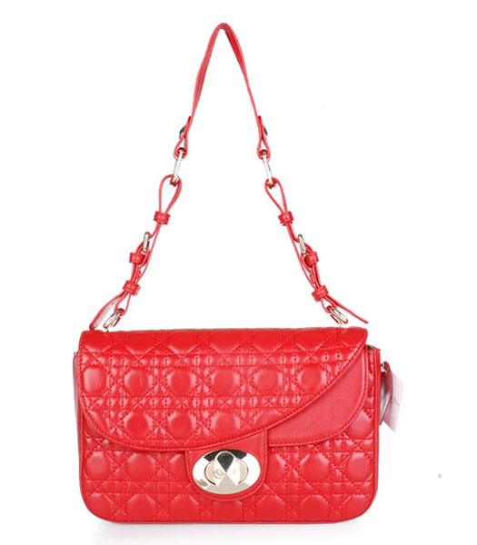 Christian Dior Red Lambskin Leather Handbag