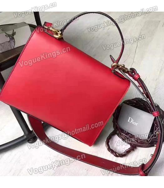 Christian Dior Red Original Leather Top Handal Bag-4