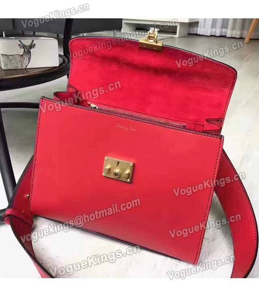 Christian Dior Red Original Leather Top Handal Bag-5