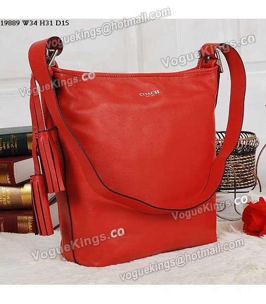 Coach 19889 Red Calfskin Leather Duffle Bag-1
