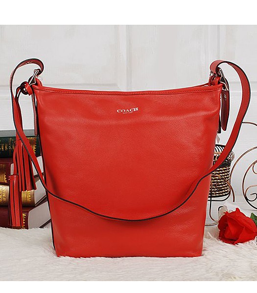 Coach 19889 Red Calfskin Leather Duffle Bag