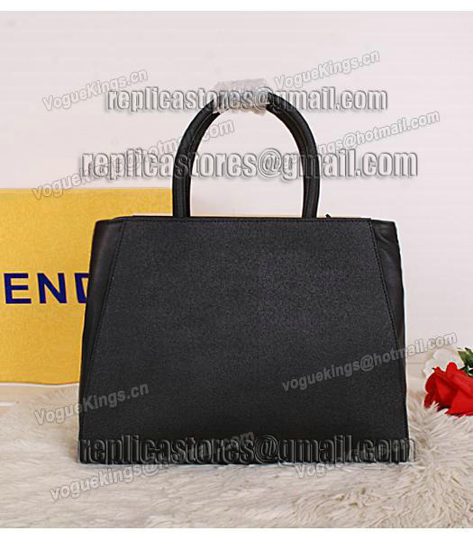 Fendi 1:1 2Jours Original Cross Veins Leather Tote Bag 16821 Black-2