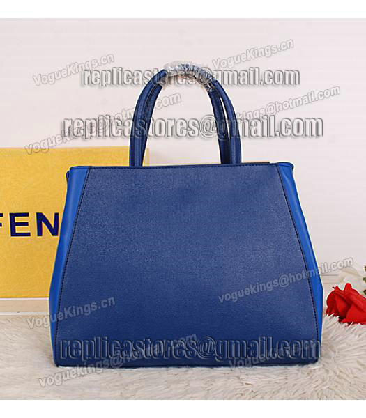 Fendi 1:1 2Jours Original Cross Veins Leather Tote Bag 16821 Blue-2