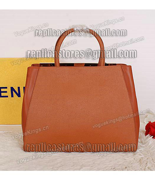 Fendi 1:1 2Jours Original Cross Veins Leather Tote Bag 16821 Earth Yellow-2