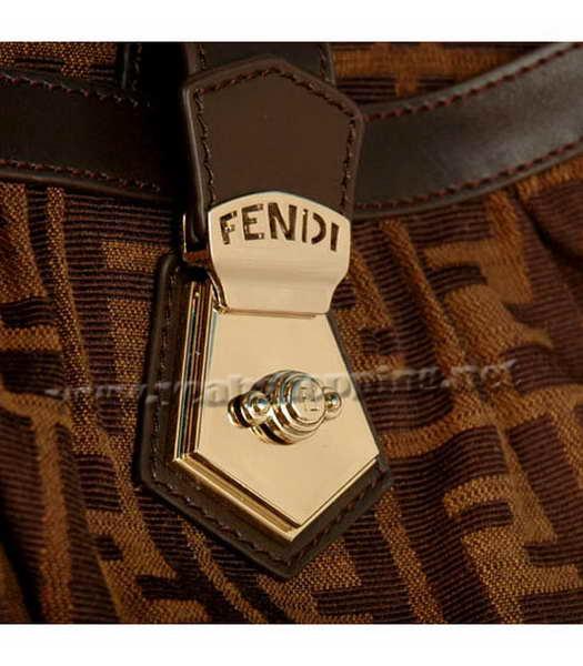 Fendi 2011 New Canvas Handbag with Coffee Leather Trim-2