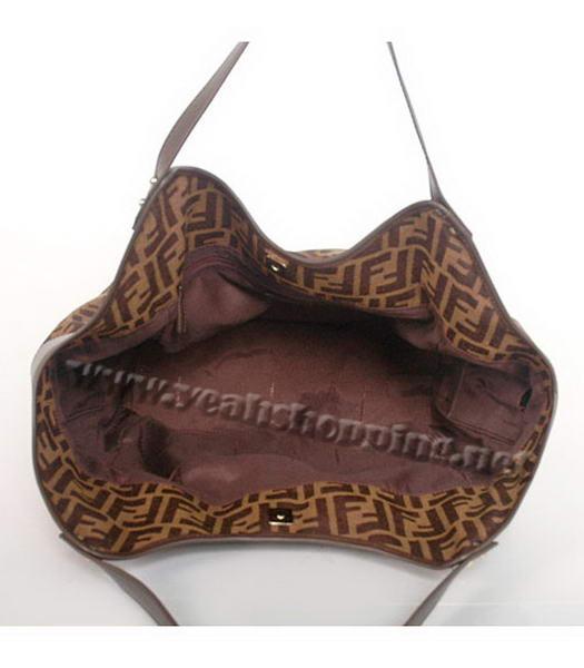 Fendi 2011 New Canvas Handbag with Coffee Leather Trim-3