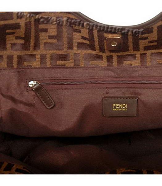 Fendi 2011 New Canvas Handbag with Coffee Leather Trim-4