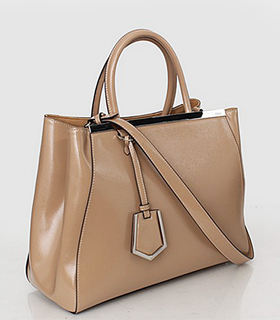 Fendi 2jours Apricot Patent Leather Small Tote Bag