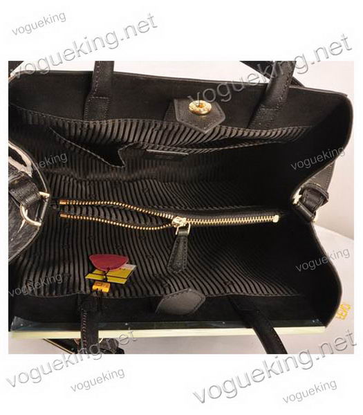 Fendi 2jours Black Cross veins With BlackWhite Horsehair Leather Tote Bag-6