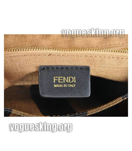 Fendi 2jours Black Imported Leather Tote Bag-6