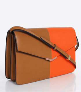 Fendi 2Jours CyanOrange Original Leather Flap Shoulder Bag