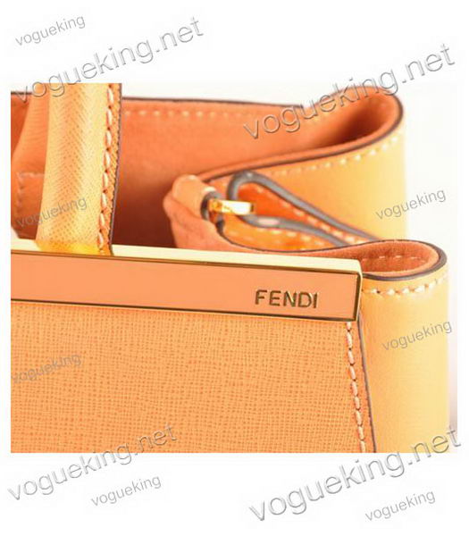 Fendi 2jours Light Orange Cross veins With Orange Ferrari Leather Tote Bag-5