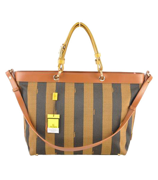 Fendi 2jours Orange Imported Leather Tote Bag