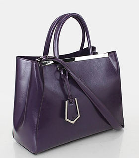 Fendi 2jours Purple Patent Leather Tote Bag