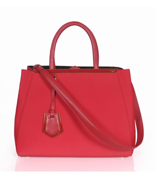 Fendi 2jours Red Canvas Tote Bag