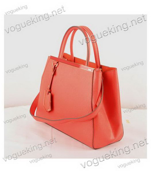 Fendi 2jours Red Cross veins Leather Small Tote Bag-1
