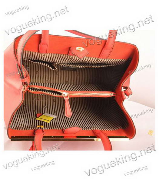 Fendi 2jours Red Cross veins With Ferrari Leather Tote Bag-5
