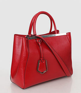 Fendi 2jours Red Patent Leather Small Tote Bag